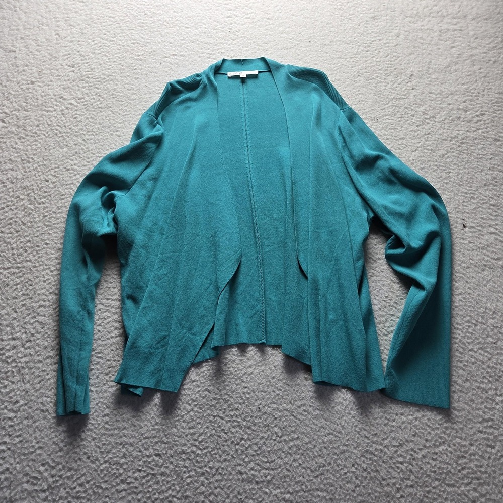 Cleo Cardigan Sweater Womens 2XL Green Open Front Lightweight Knit Rayon Nylon